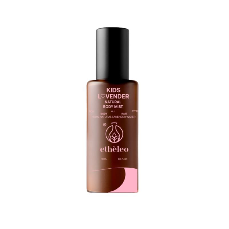 Etheleo Kids Lovender Natural Body Mist με ανθόνερο λεβάντας και άρωμα πούδρας.