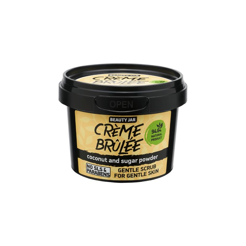 Φυσικό scrub προσώπου Beauty Jar Creme Brulee με καρύδα και ζάχαρη για ευαίσθητο δέρμα.