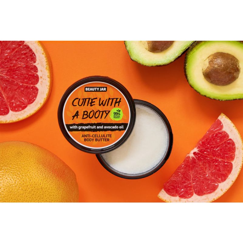 Beauty Jar Cutie With A Booty Body Butter 90gr βούτυρο σώματος για κυτταρίτιδα σε συσκευασία βαζάκι.