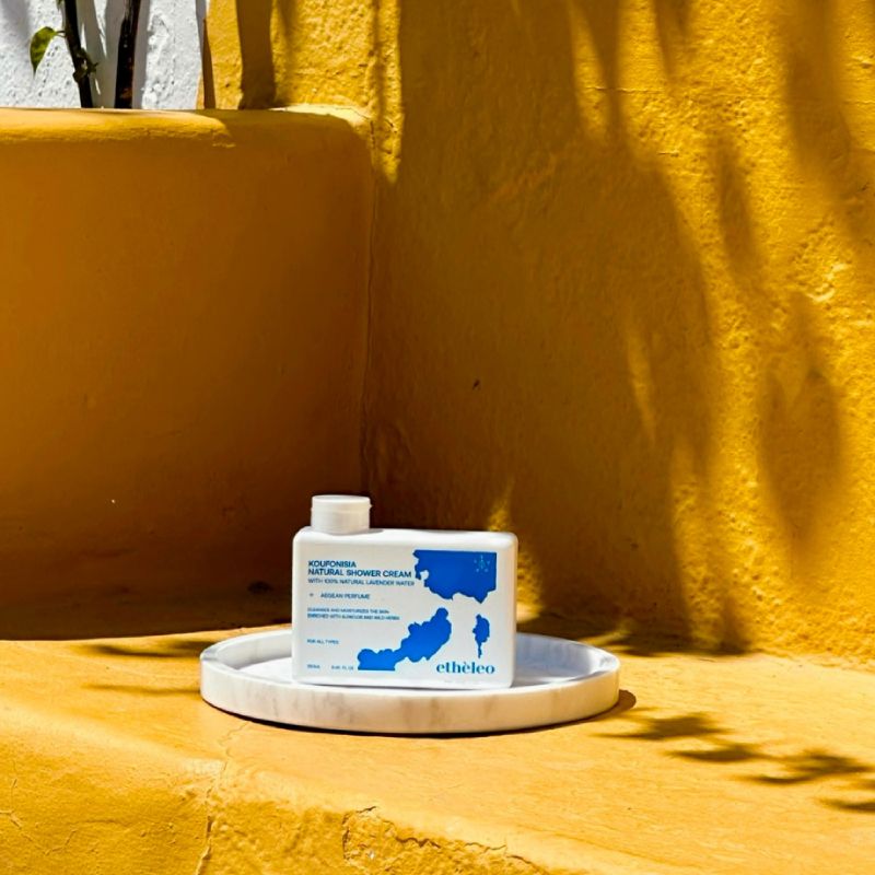 Etheleo Koufonisia Natural Body Cream 250ml με αλόη, πανθενόλη και άρωμα Αιγαίου.