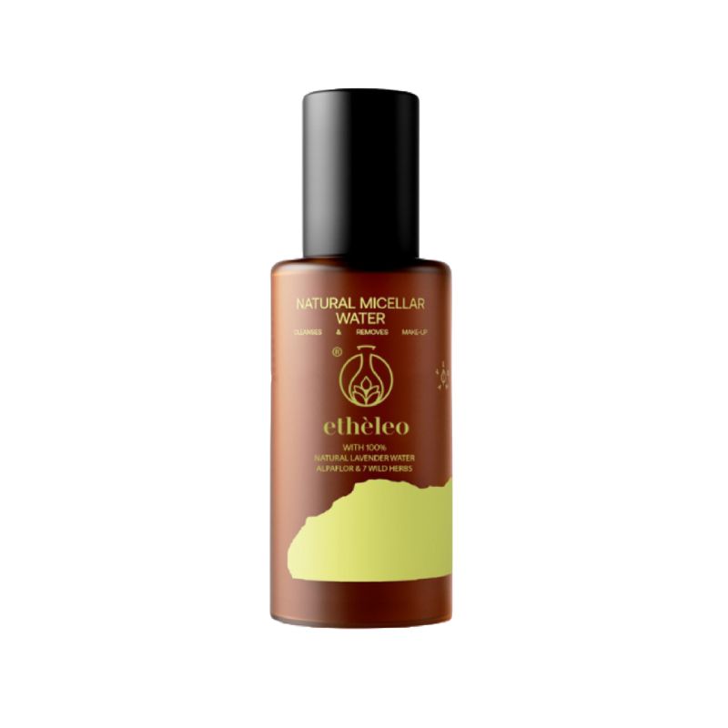 Etheleo Natural Micellar Water 100ml σε eco-friendly συσκευασία σπρέι για ντεμακιγιάζ.