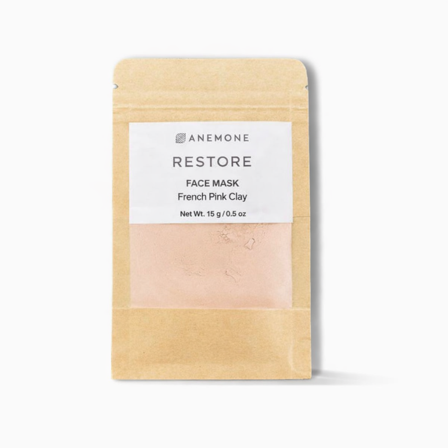 Anemone Restore Mask Ροζ Άργιλος 15gr φυσική μάσκα προσώπου για αναζωογόνηση και ελαστικότητα.