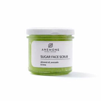 Anemone Face Scrub Αβοκάντο & Λάιμ 125ml φυσικό απολεπιστικό προσώπου με κόκκους ζάχαρης.