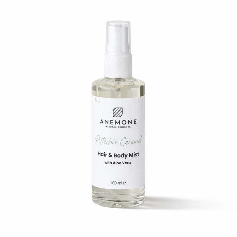 Anemone Hair & Body Mist Φυστίκι Καραμέλα 100ml αρωματικό σπρέι με αλόη βέρα για φρεσκάδα.