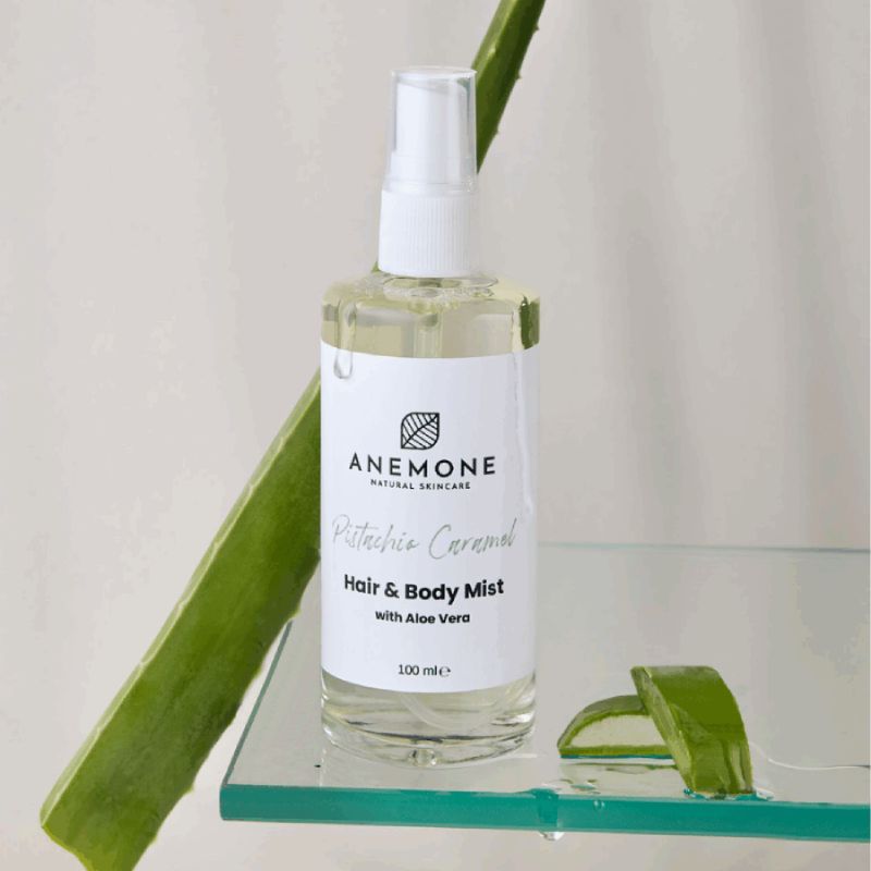 Anemone Hair & Body Mist Φυστίκι Καραμέλα 100ml αρωματικό σπρέι με αλόη βέρα για φρεσκάδα.