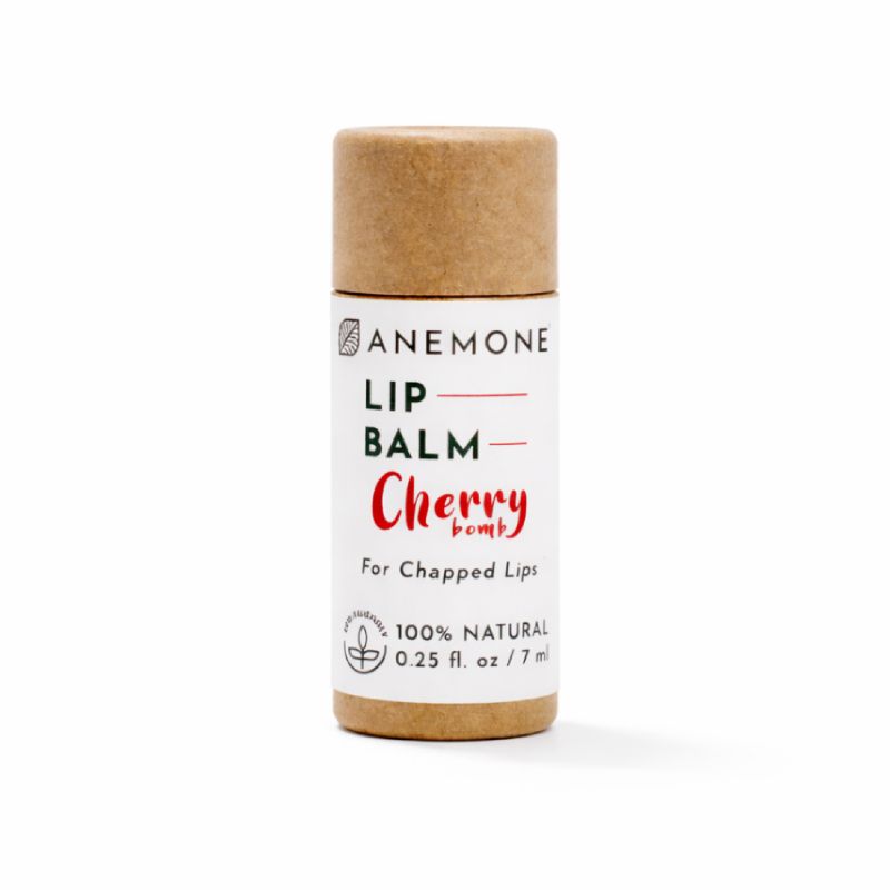 Anemone Lip Balm Κεράσι 7ml φυσικό μπαλμ χειλιών για θρέψη και επανόρθωση σε eco-friendly συσκευασία.