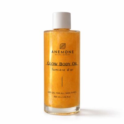 Anemone Lumiere d'Or Glow Body Oil 100ml ξηρό ιριδίζον λάδι σώματος με άρωμα gingerbread και κανέλα.