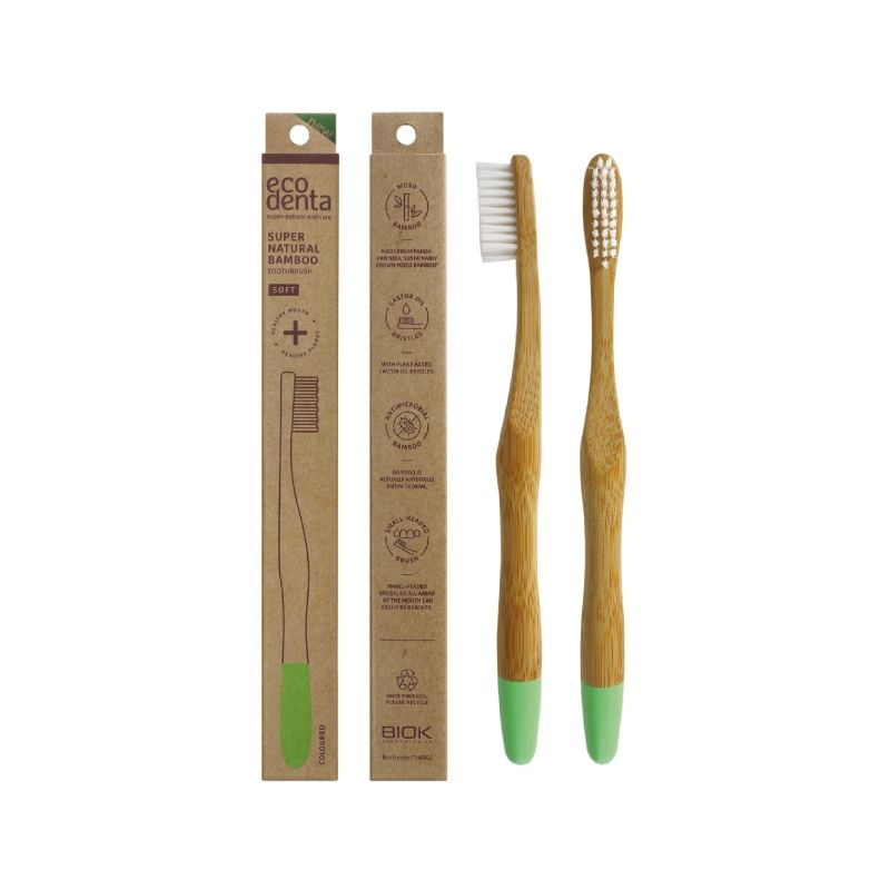 Ecodenta Οδοντόβουρτσα Bamboo Μαλακή οικολογική οδοντόβουρτσα από μπαμπού με μαλακές τρίχες.