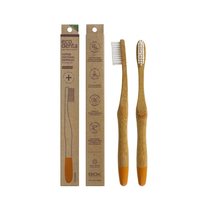 Ecodenta Οδοντόβουρτσα Bamboo Μεσαία οικολογική οδοντόβουρτσα από μπαμπού μεσαίας σκληρότητας.