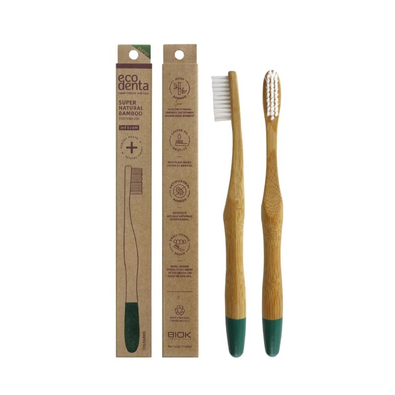 Ecodenta Οδοντόβουρτσα Bamboo Μεσαία οικολογική οδοντόβουρτσα από μπαμπού μεσαίας σκληρότητας.