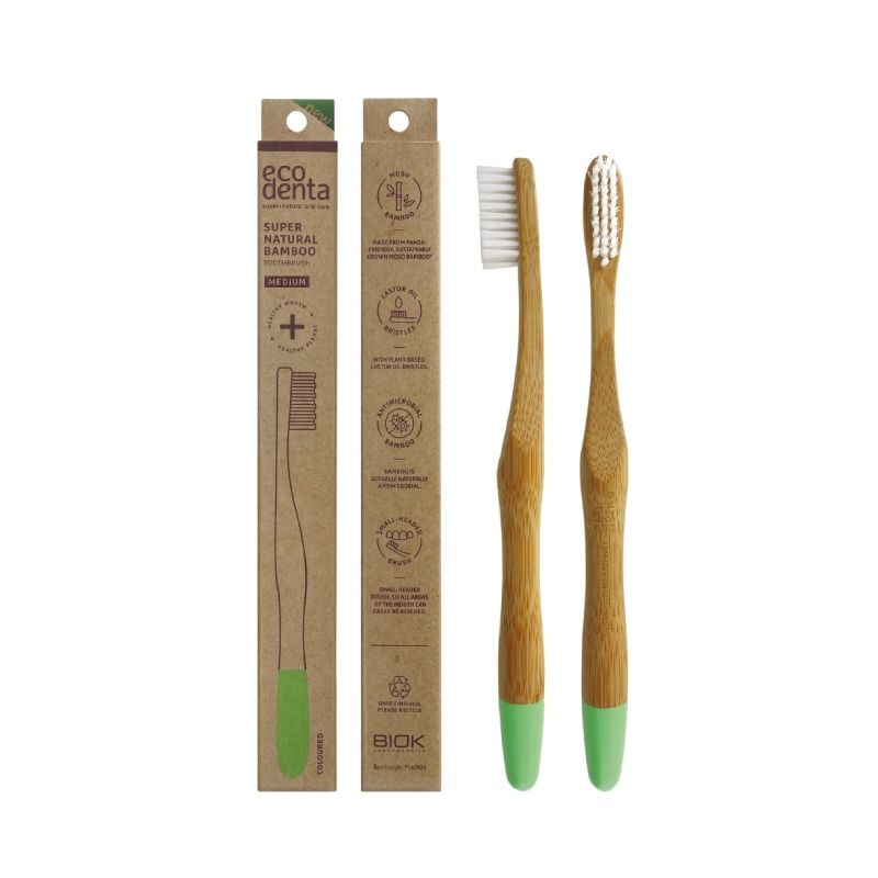 Ecodenta Οδοντόβουρτσα Bamboo Μεσαία οικολογική οδοντόβουρτσα από μπαμπού μεσαίας σκληρότητας.