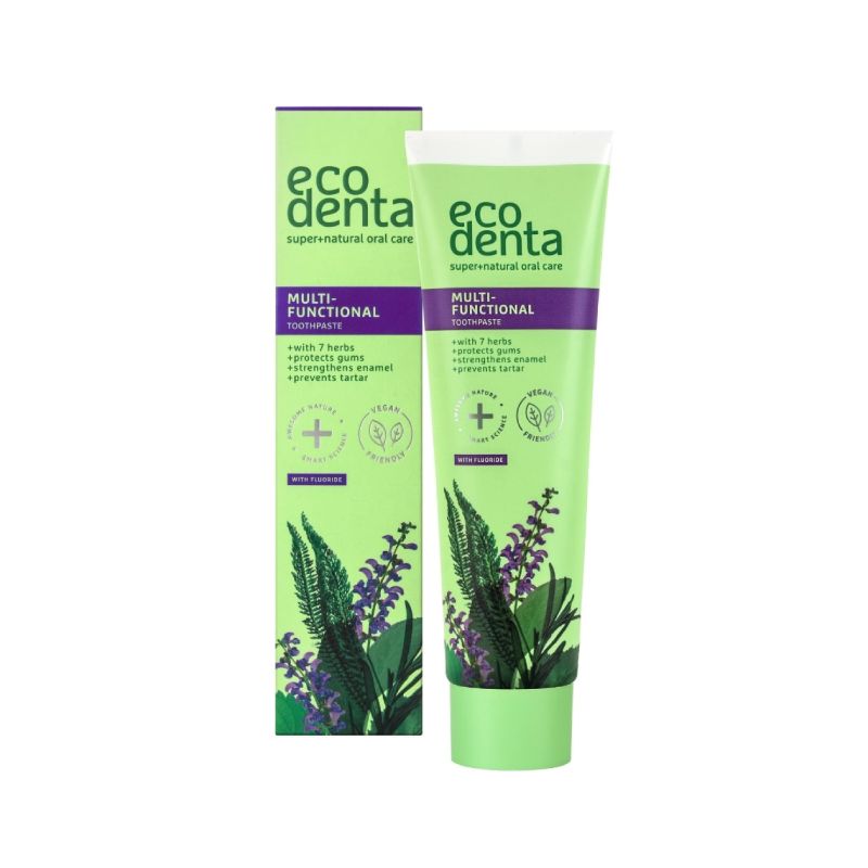 Ecodenta Οδοντόκρεμα 7 Βότανα 100ml πολυλειτουργική φυτική οδοντόκρεμα με φθόριο.
