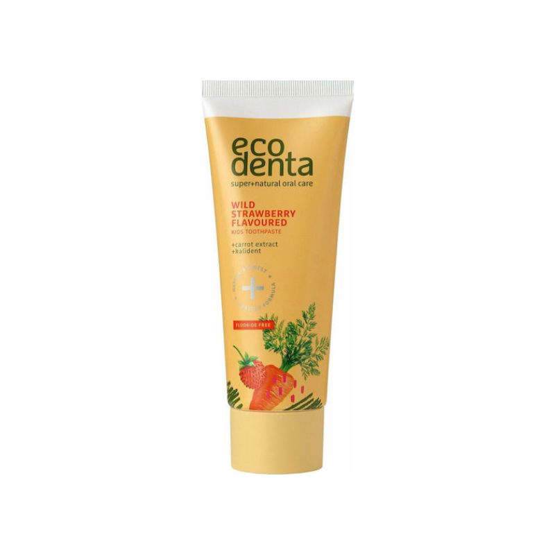 Ecodenta Παιδική Οδοντόκρεμα Φράουλα 75ml βιολογική οδοντόκρεμα χωρίς φθόριο για παιδιά.