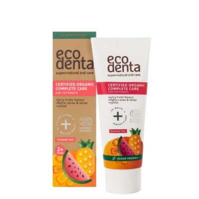 Ecodenta Παιδική Οδοντόκρεμα Φρούτα 75ml βιολογική οδοντόκρεμα με αλόη βέρα για παιδιά.