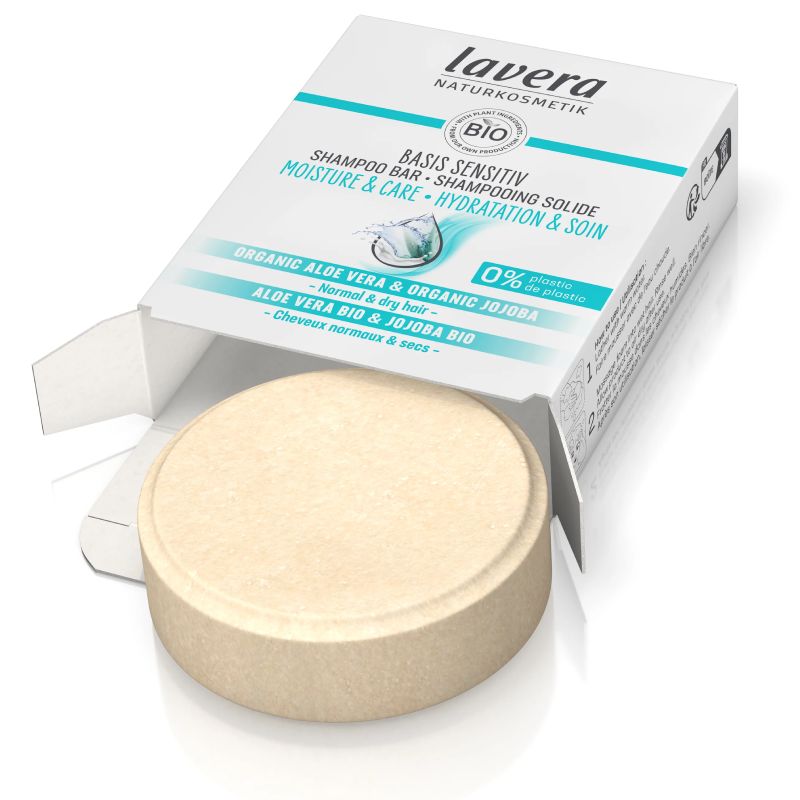 Lavera Basis Sensitiv Cleansing Bar 50g στερεό αφρόλουτρο σώματος για εντατική ενυδάτωση με βιολογική αλόη βέρα.