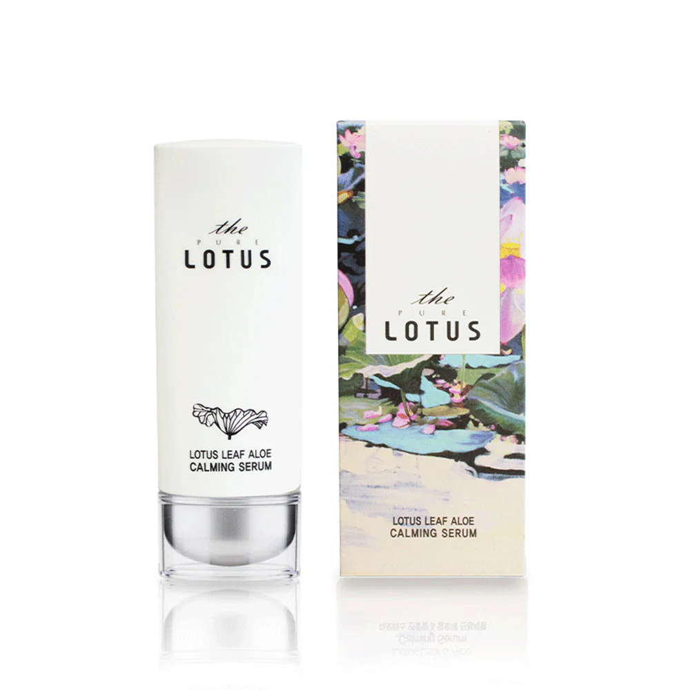 The Pure Lotus Leaf Aloe Calming Serum καταπραϋντικός ορός προσώπου με εκχύλισμα φύλλων λωτού και αλόη από το νησί Τζέτζου.