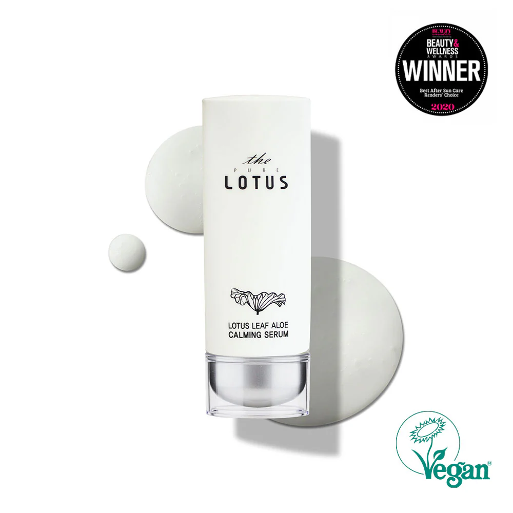 The Pure Lotus Leaf Aloe Calming Serum καταπραϋντικός ορός προσώπου με εκχύλισμα φύλλων λωτού και αλόη από το νησί Τζέτζου.