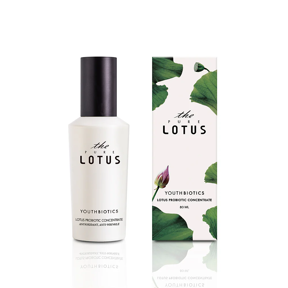 Youthbiotics Lotus Probiotic Concentrate ενυδατική εσάνς προσώπου με ζυμωμένο νερό λωτού Τζέτζου και 8 προβιοτικά.