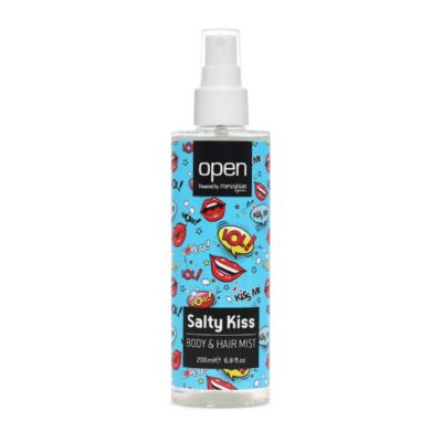 Open Cosmetics H&B Mist Salty Kiss αρωματικό σπρέι σώματος και μαλλιών με θαλασσινές νότες φρέζια δαμάσκηνο και βιολογική αλόη.