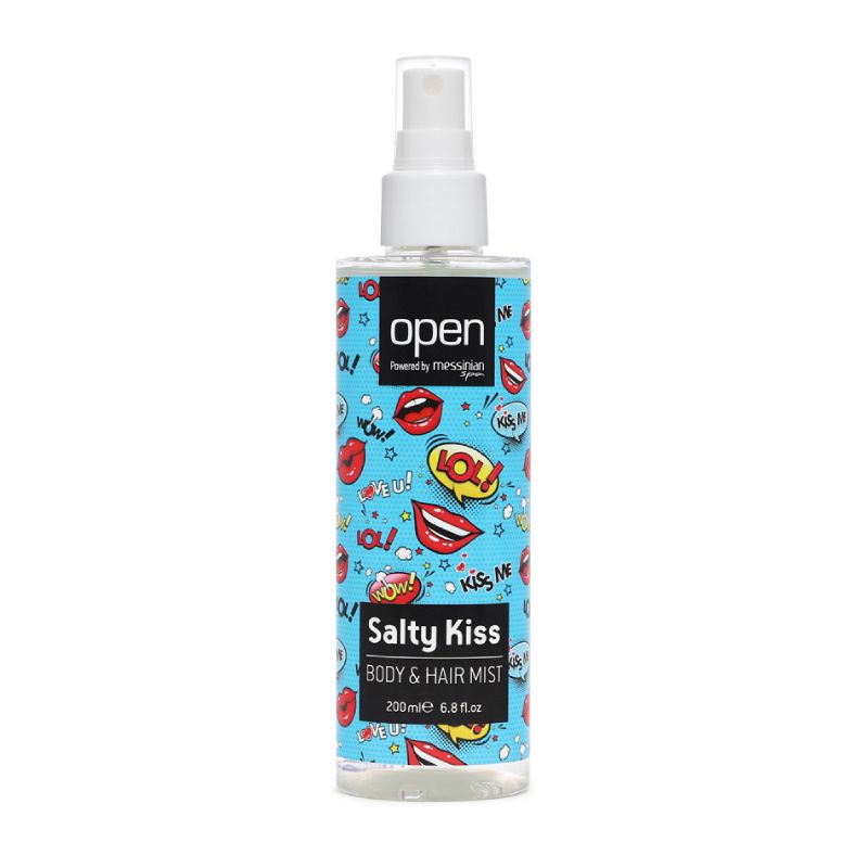 Open Cosmetics H&B Mist Salty Kiss αρωματικό σπρέι σώματος και μαλλιών με θαλασσινές νότες φρέζια δαμάσκηνο και βιολογική αλόη.