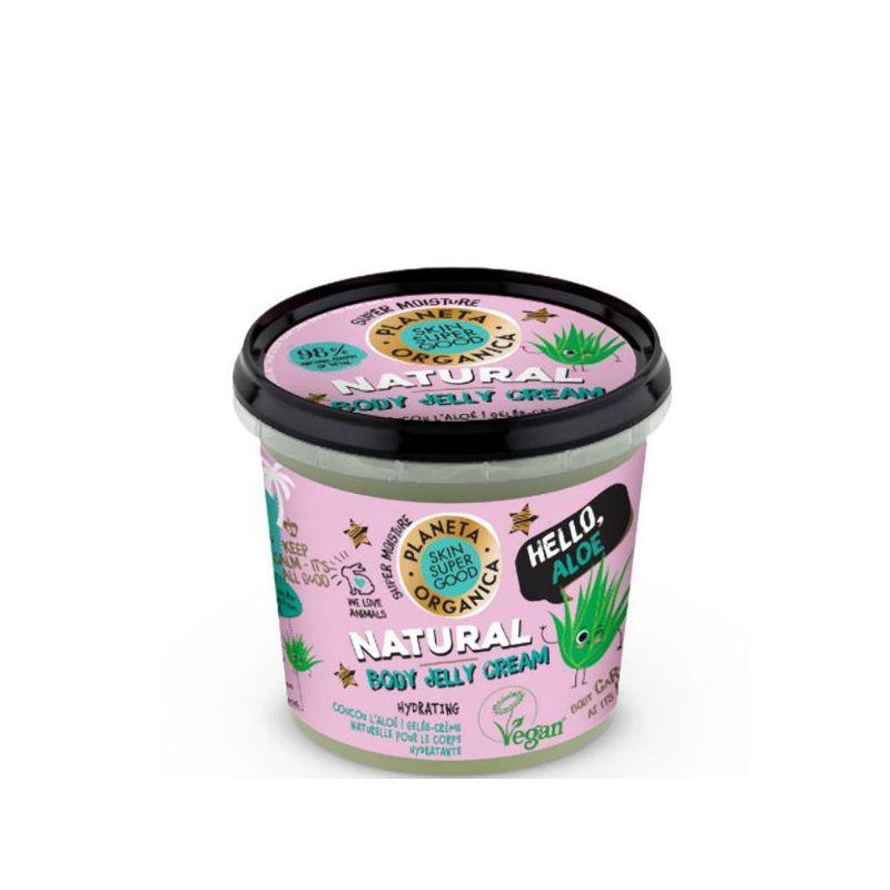 Planeta Organica Skin Super Good Hello Aloe κρέμα-τζελ σώματος με οργανικό χυμό αλόης έλαιο αβοκάντο και λίτσι.