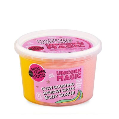 Organic Shop Body Scrub Unicorn Magic απολεπιστικό σώματος Skin Super Good με φυσικό εκχύλισμα γκρέιπφρουτ και μάνγκο.