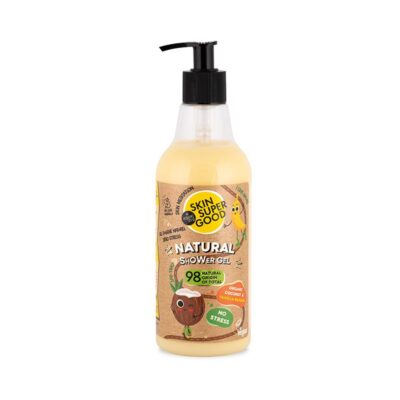 Organic Shop Shower Gel Coconut & Vanilla Banana αφρόλουτρο Skin Super Good με οργανική μπανάνα έλαιο καρύδας και εκχύλισμα βανίλιας Μαδαγασκάρης.