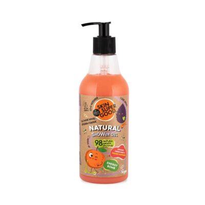 Organic Shop Shower Gel Mandarin αφρόλουτρο Skin Super Good με παγωμένο μανταρίνι φρέσκο βασιλικό και εκχύλισμα γκρέιπφρουτ.