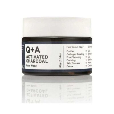 Q+A Charcoal Μάσκα Προσώπου 50gr με ενεργό άνθρακα και άργιλο για βαθύ καθαρισμό.