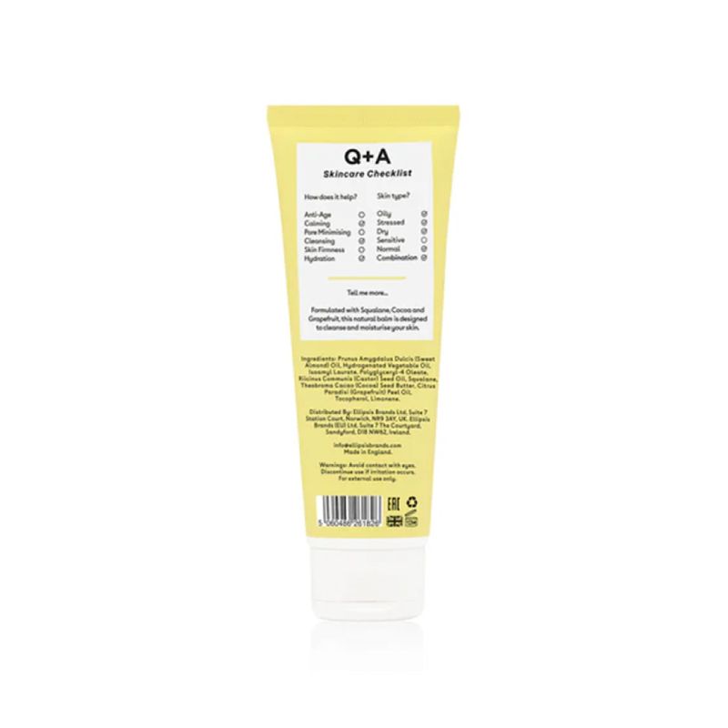 Q+A Grapefruit Cleansing Balm Καθαρισμού 125ml με βούτυρο κακάο και σκουαλένιο.