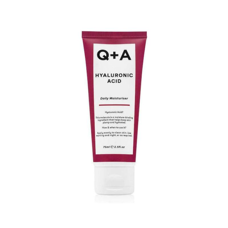 Q+A Hyaluronic Acid Moisturiser 75ml καθημερινή ενυδατική κρέμα προσώπου με υαλουρονικό οξύ.