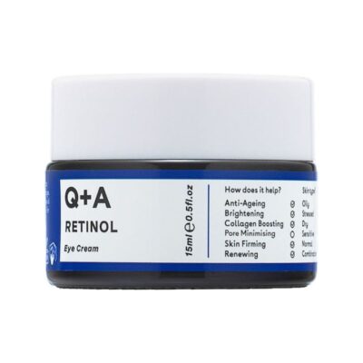 Q+A Retinol Κρέμα Ματιών 15ml για αντιγήρανση, μαύρους κύκλους και ρυτίδες.