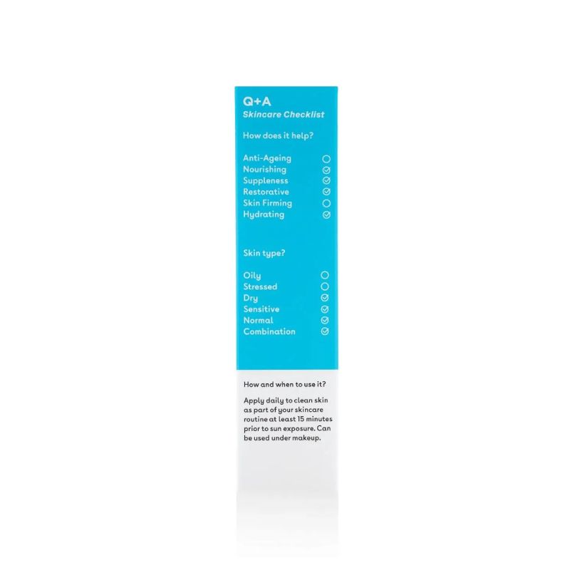 Q+A Squalane Hydrating Daily Sunscreen SPF50 50ml καθημερινό ενυδατικό αντηλιακό προσώπου με σκουαλάνιο.