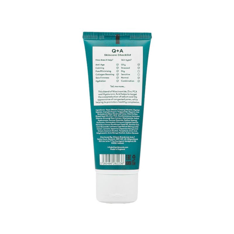 Q+A Zinc PCA Daily Moisturiser 75ml καθημερινή ενυδατική κρέμα προσώπου για λιπαρές επιδερμίδες με ψευδάργυρο.