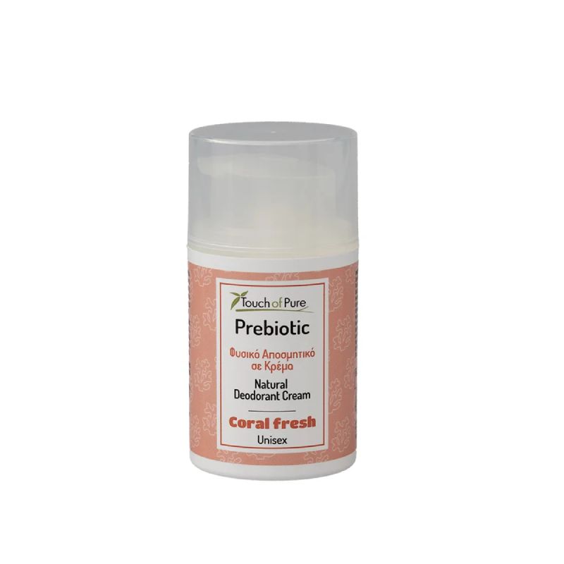 Touch of Pure Coral Fresh Cream 50ml φυσική unisex αποσμητική κρέμα με πρεβιοτικά και κρύσταλλο.