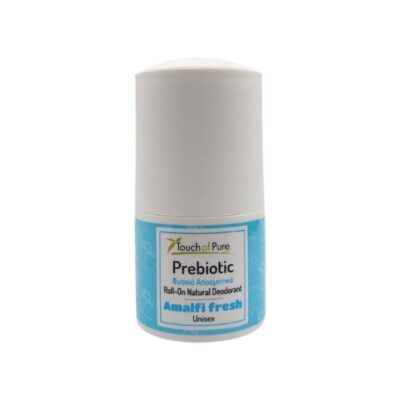 Touch of Pure Roll-On Αποσμητικό Amalfi Fresh 60ml φυσικό unisex αποσμητικό με κρύσταλλο και πρεβιοτικά.