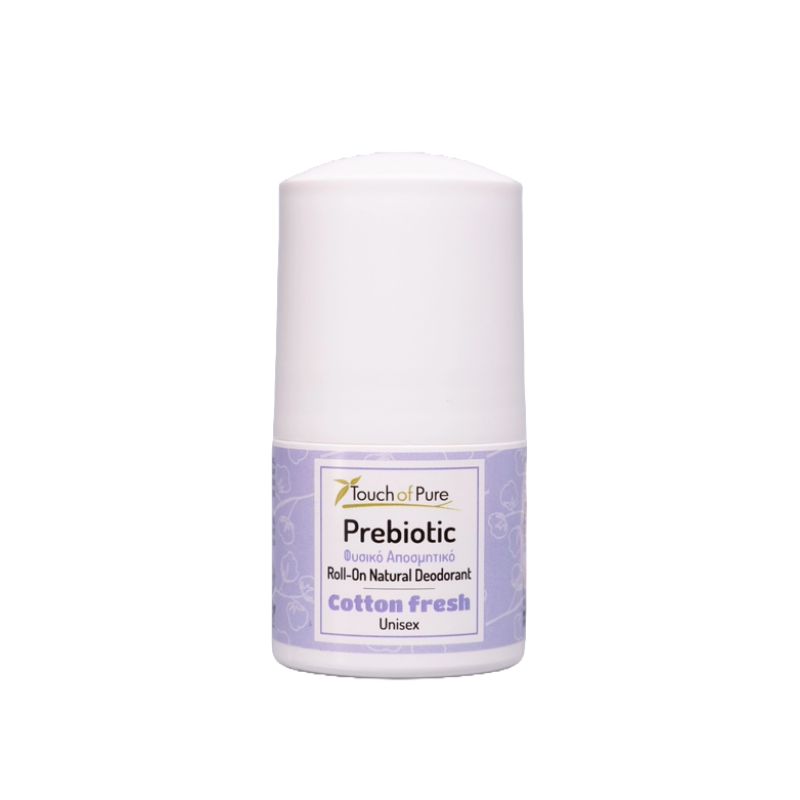 Touch of Pure Roll-On Αποσμητικό Cotton Fresh 60ml φυσικό unisex αποσμητικό με άρωμα καθαριότητας.