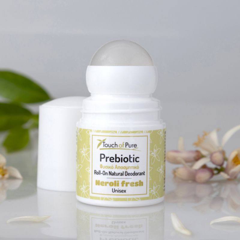 Touch of Pure Roll-On Αποσμητικό Neroli Fresh 60ml φυσικό unisex αποσμητικό με στυπτηρία και πρεβιοτικά.