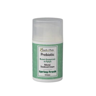Touch of Pure Roll-On Αποσμητικό Spring Fresh 50ml φυσική unisex αποσμητική κρέμα με πρεβιοτικά και κρύσταλλο.