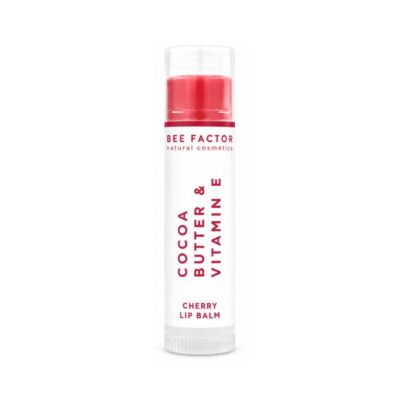 Φυσικό lip balm Bee Factor Cherry με βούτυρο κακάο και βιταμίνη Ε για βαθιά ενυδάτωση και απαλά χείλη, 5ml.