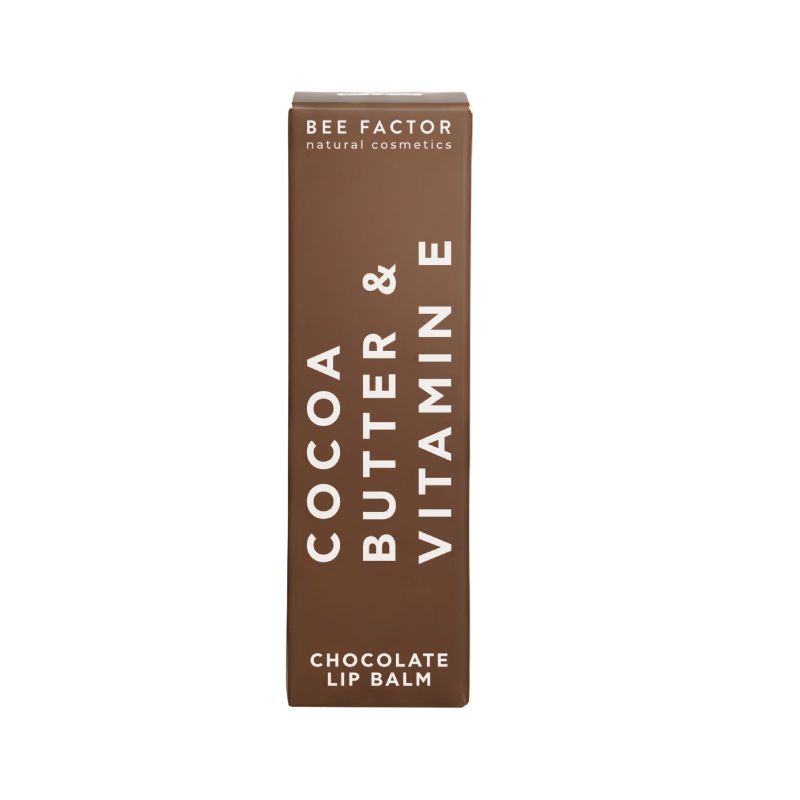 Φυσικό lip balm Bee Factor Chocolate με βούτυρο κακάο και βιταμίνη Ε για βαθιά θρέψη, προστασία και απαλά χείλη, 5ml.