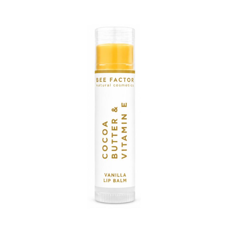 Φυσικό lip balm Bee Factor Vanilla με βούτυρο κακάο και βιταμίνη Ε για προστασία, θρέψη και απαλά χείλη, 5ml.