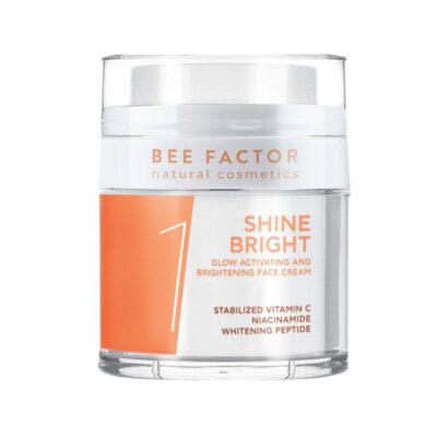 Φυσική κρέμα προσώπου Bee Factor Shine Bright για ενεργοποίηση της λάμψης και βελτίωση του ανομοιόμορφου χρωματικού τόνου, 50ml.