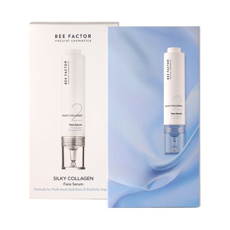Φυσικός ορός προσώπου Bee Factor Silky Collagen Face Serum για βαθιά ενυδάτωση, ενίσχυση της ελαστικότητας και αντιγήρανση, 30ml.