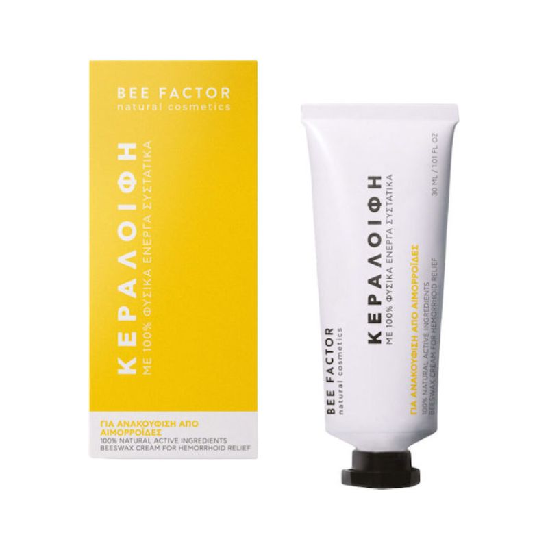 Φυσική κεραλοιφή Bee Factor για αιμορροΐδες με αγνό μελισσοκέρι και φυτικά εκχυλίσματα για καταπράυνση και ανακούφιση, 30ml.