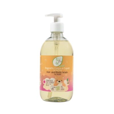 Βρεφικό και παιδικό σαμπουάν & αφρόλουτρο Bioconte Baby Hair & Body Wash No Tears με σύνθεση που δεν τσάζει τα μάτια, 500ml.