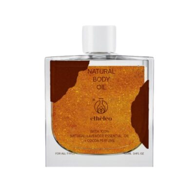 Φυσικό λάδι σώματος Etheleo Natural Body Oil Chocolate για βαθιά ενυδάτωση, λάμψη και άρωμα σοκολάτας, 100ml.