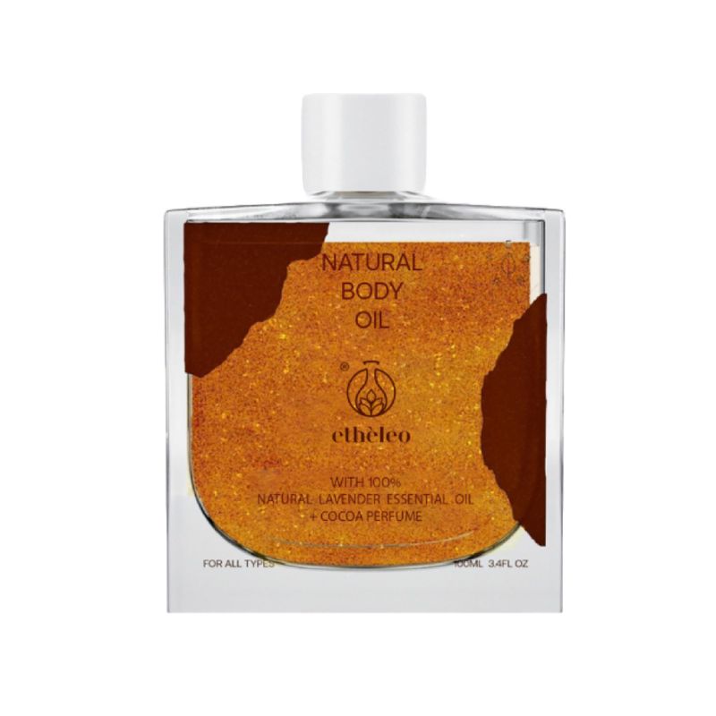 Φυσικό λάδι σώματος Etheleo Natural Body Oil Chocolate για βαθιά ενυδάτωση, λάμψη και άρωμα σοκολάτας, 100ml.