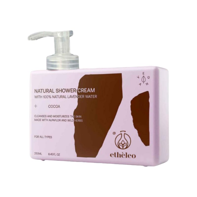 Φυσικό αφρόλουτρο Etheleo Natural Shower Cream Chocolate για απαλό καθαρισμό, ενυδάτωση και γλυκό άρωμα σοκολάτας, 250ml.