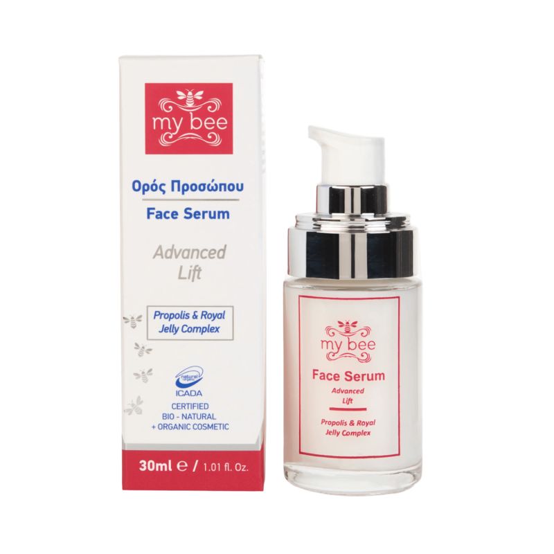 Συμπυκνωμένος ορός προσώπου My Bee Face Serum Advanced Lift για άμεσο λίφτινγκ, σύσφιξη και λείανση ρυτίδων, 30ml.